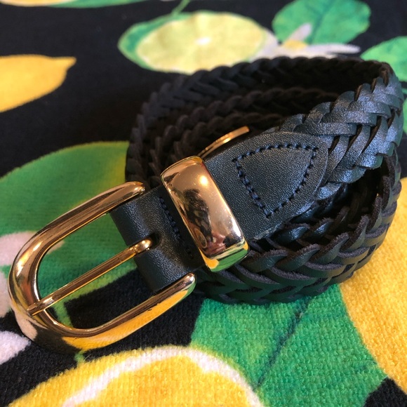 Vtg 80s/90s Capezio Genuine Leather Tipped Woven Western Belt - Picture 2 of 7